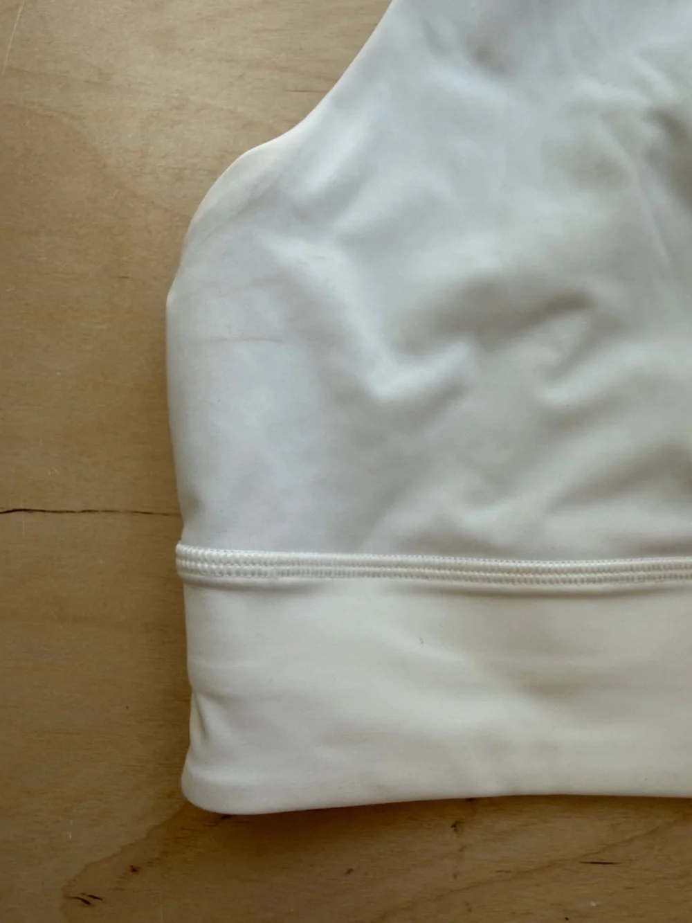 lululemon athletica High Neck Sports Bra in Cream - Picture 2 of 7